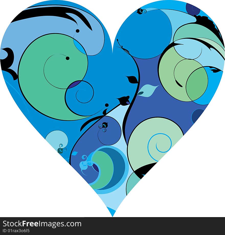 Blue beautiful decorative heart