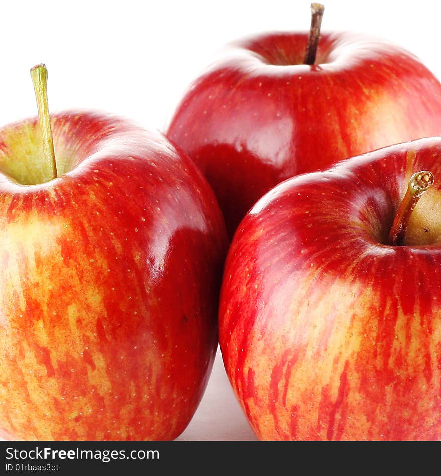 Red apples isolated on white