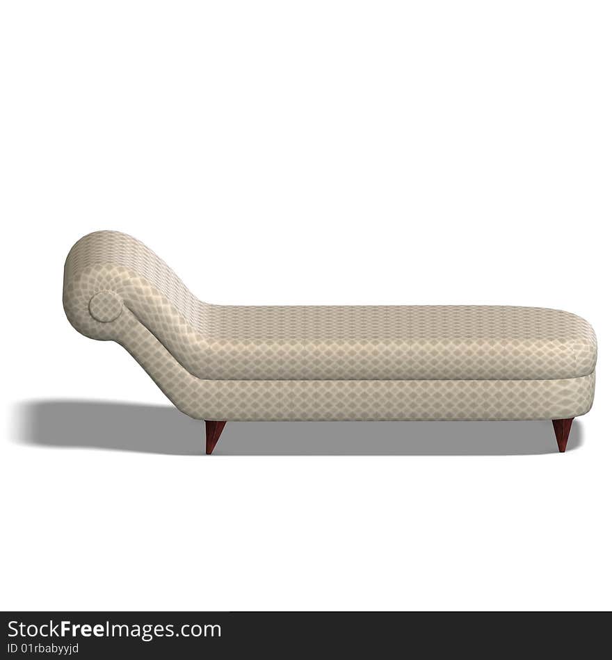 A modern cushy seat. 3D render with clipping path and shadow over white. A modern cushy seat. 3D render with clipping path and shadow over white