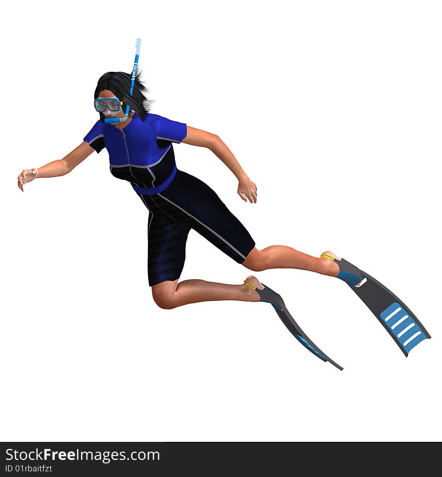 Female Diver With Snorkel