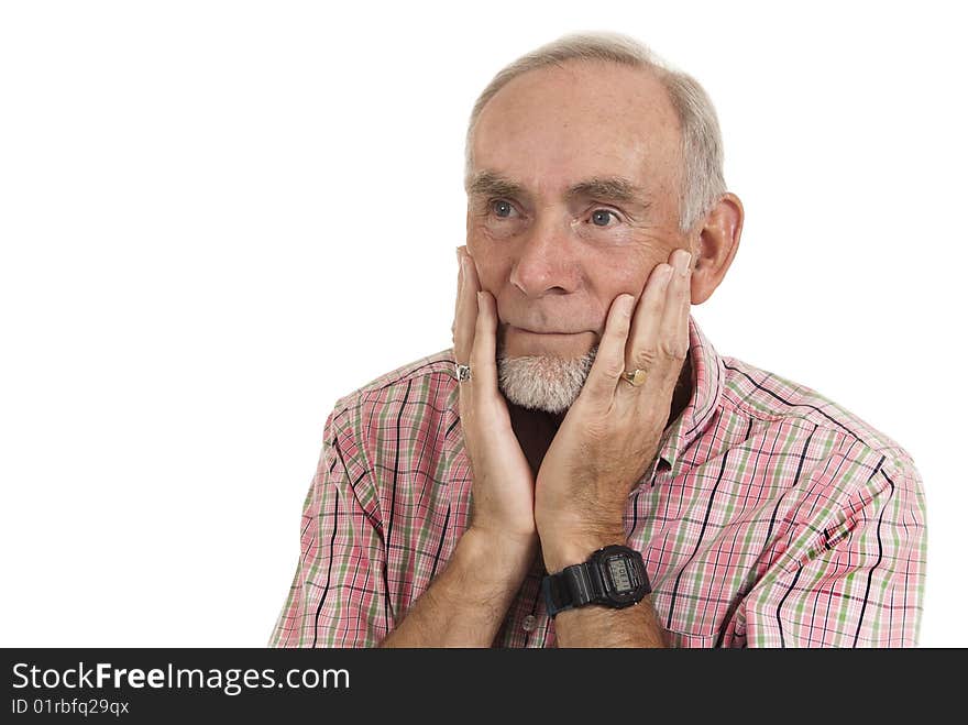 Senior man with thoughtful expression