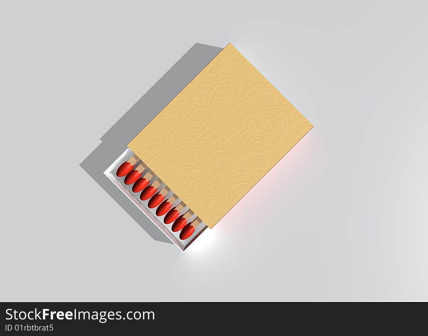 3d image-a opened matchstick.