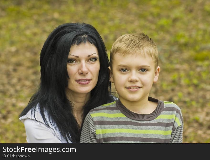 Mom with a child on vacation