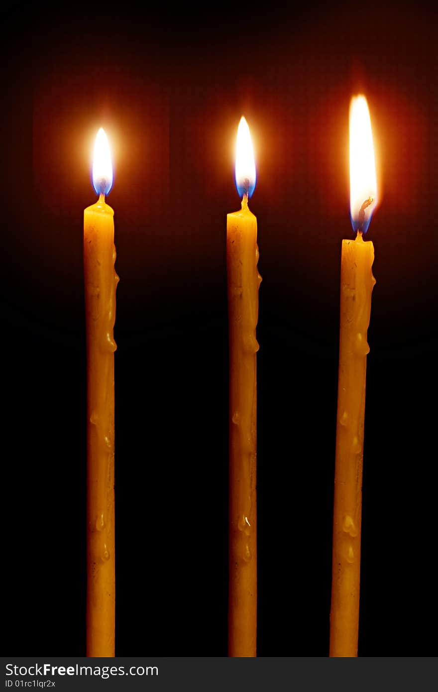 Candles isolated on Black background.