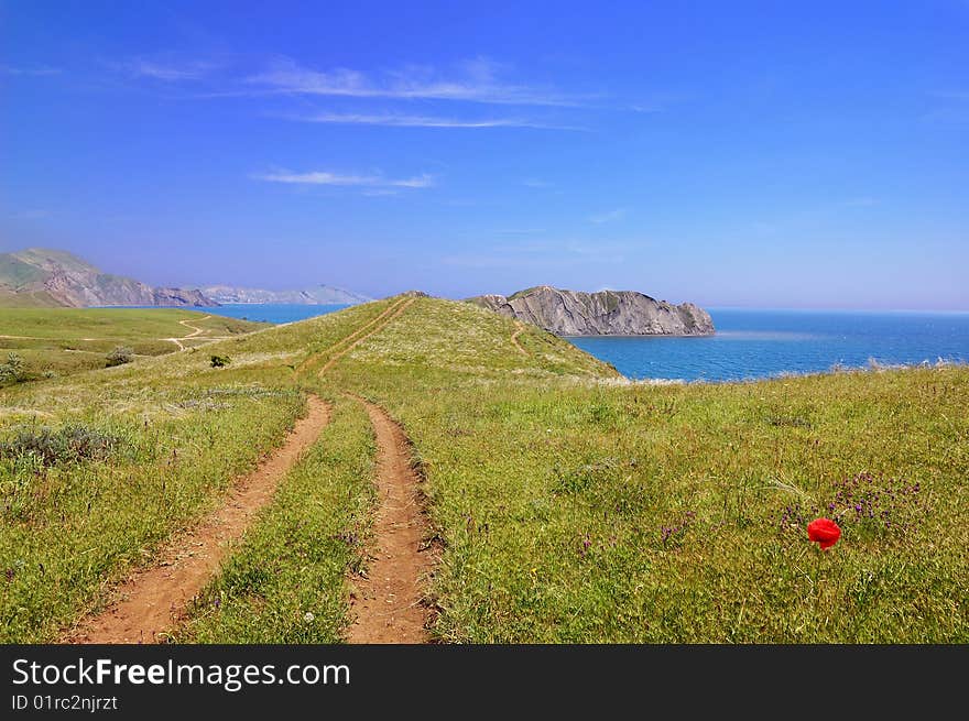 The hills in a quiet bay, some of Koktebel.