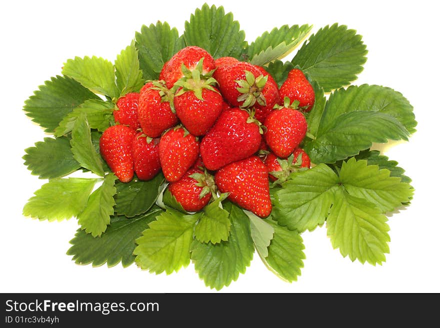 Strawberry with leaves