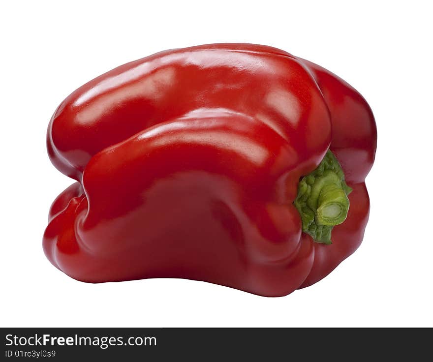 Red pepper on white background