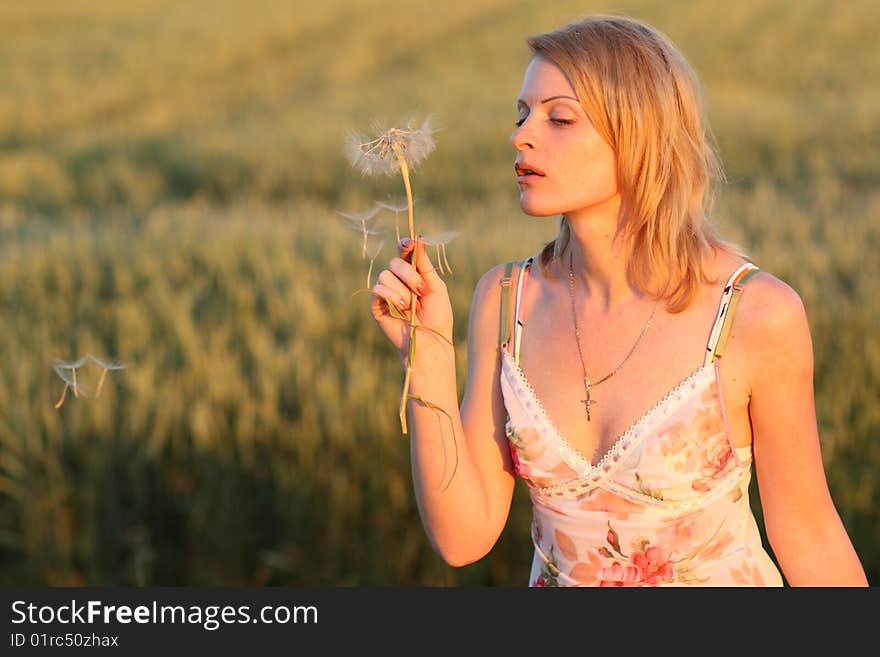 Woman And Dandelion