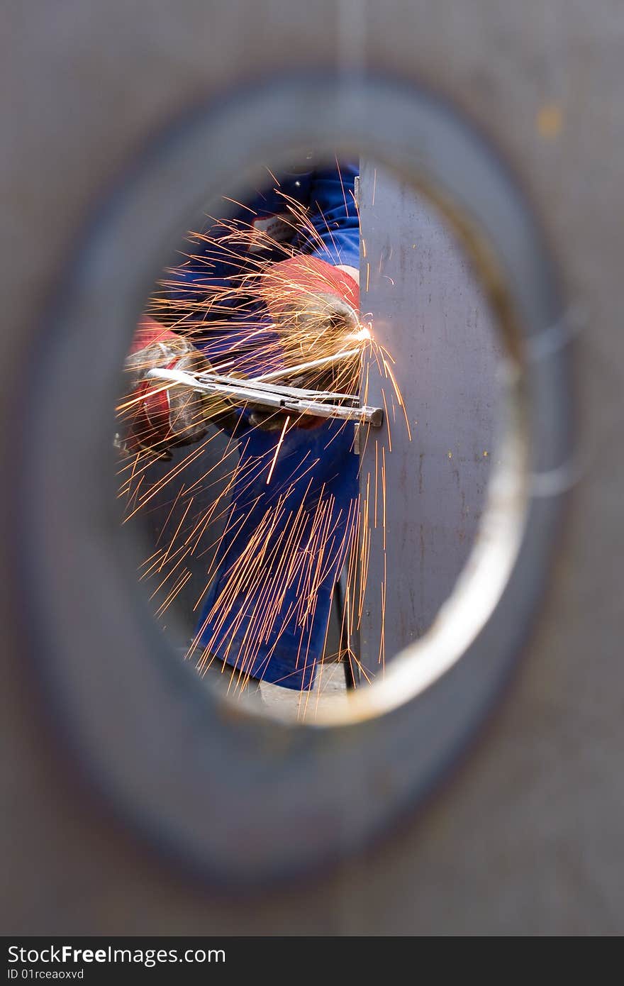 Cutting and preparing sheet metal at an engineering works. Cutting and preparing sheet metal at an engineering works