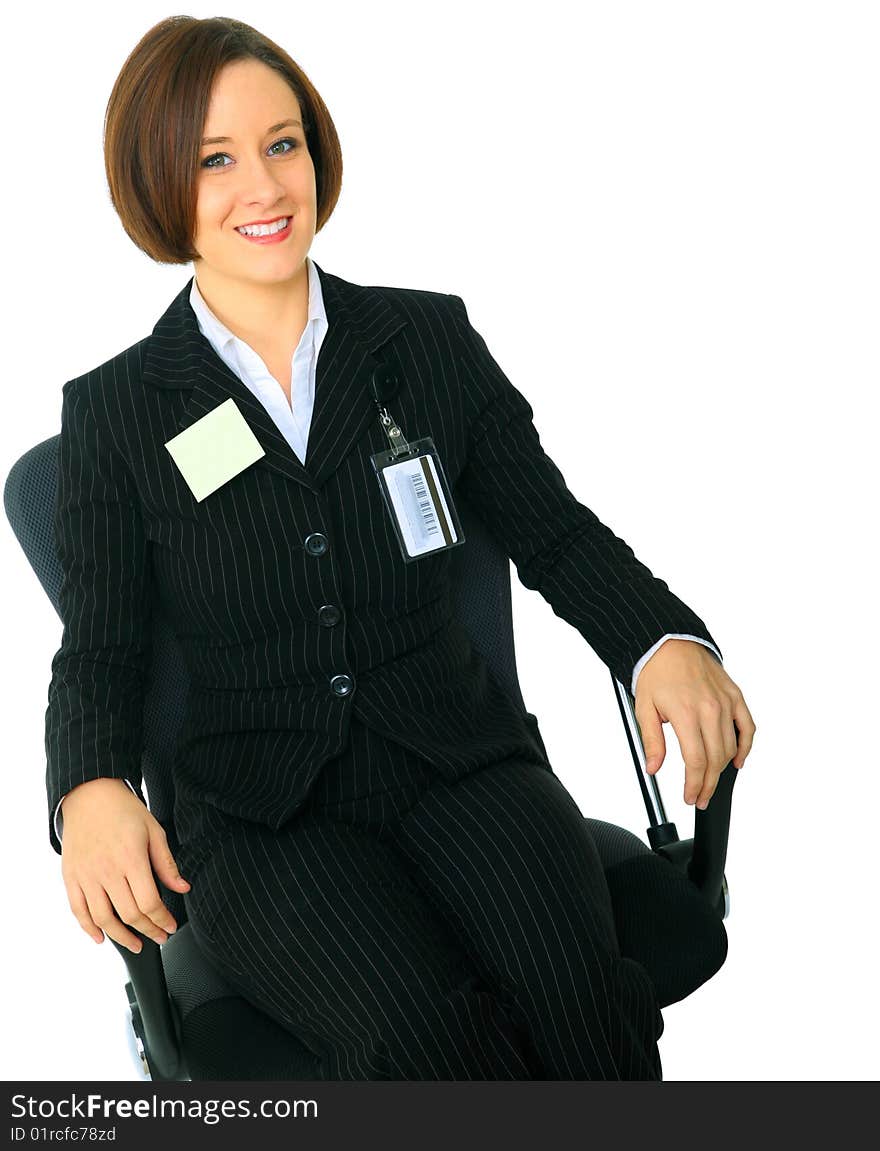 Relaxed Businesswoman Sit On Chair