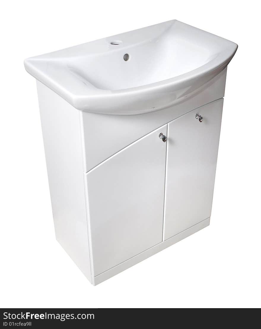 Basin and cabinet. File includes clipping path