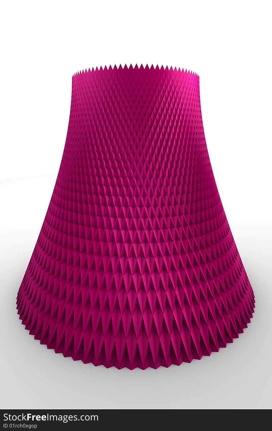 3D Magenta pink twisting tower on white back drop. 3D Magenta pink twisting tower on white back drop