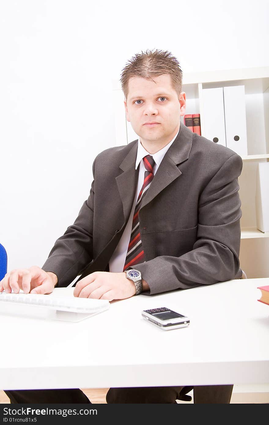 Young business man working in office. Young business man working in office