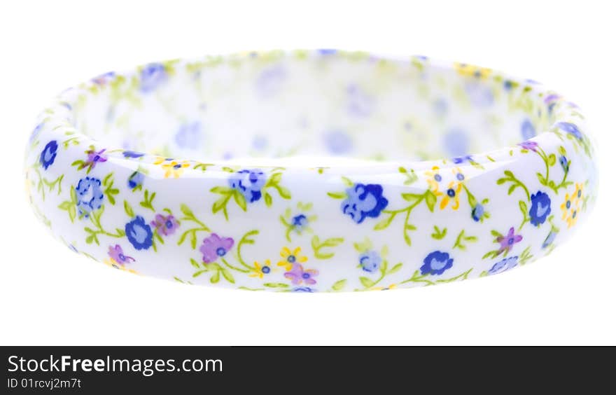 Bracelet With Flower Decoration Isolated On White