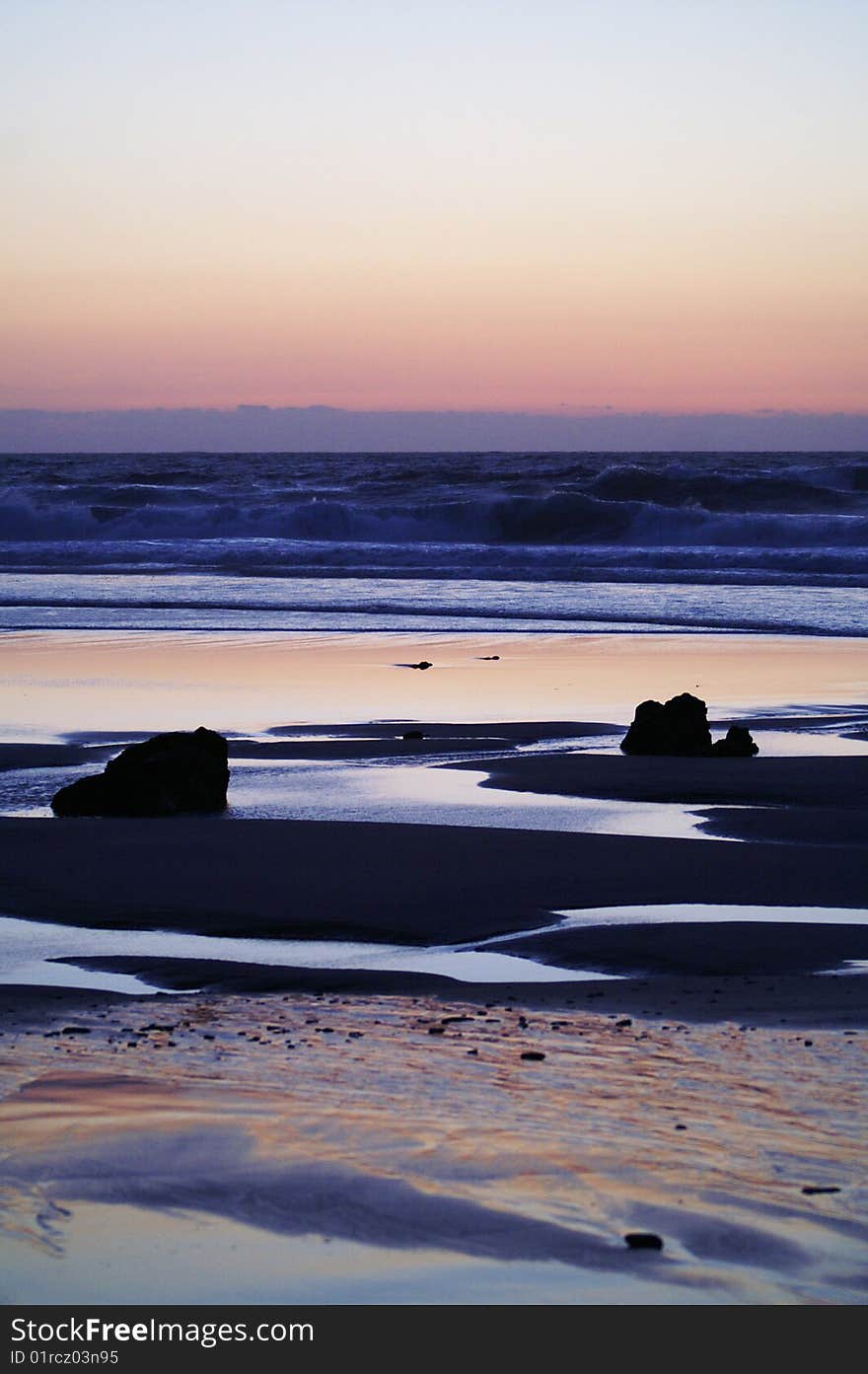 A beach at sundow in portugal