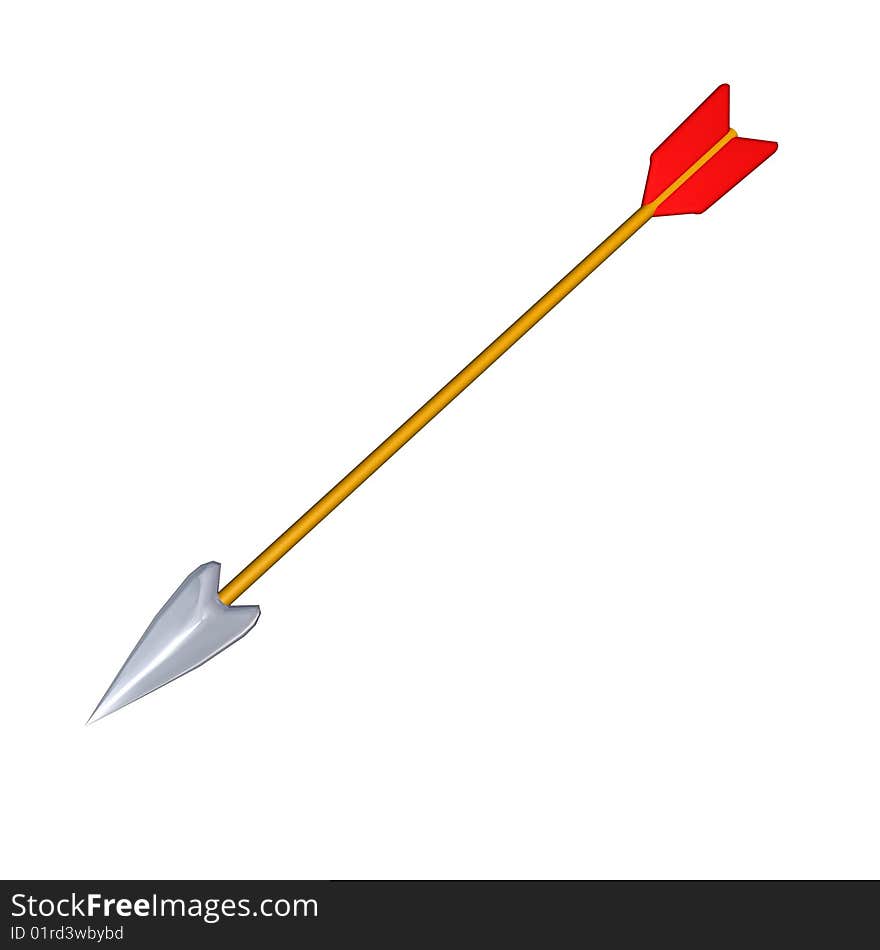 3d model of the arrows is isolated on a white background. 3d model of the arrows is isolated on a white background.