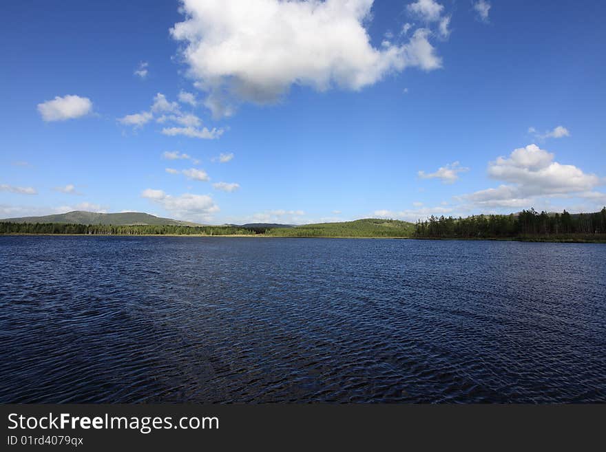 Quiet lake in neimenggu province ,china