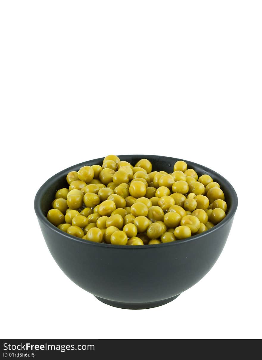 Marinated peas on the white