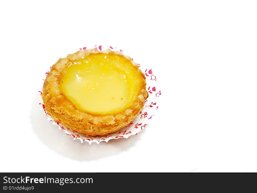 Isolated Home made Crispy Egg Tart Desert. Isolated Home made Crispy Egg Tart Desert