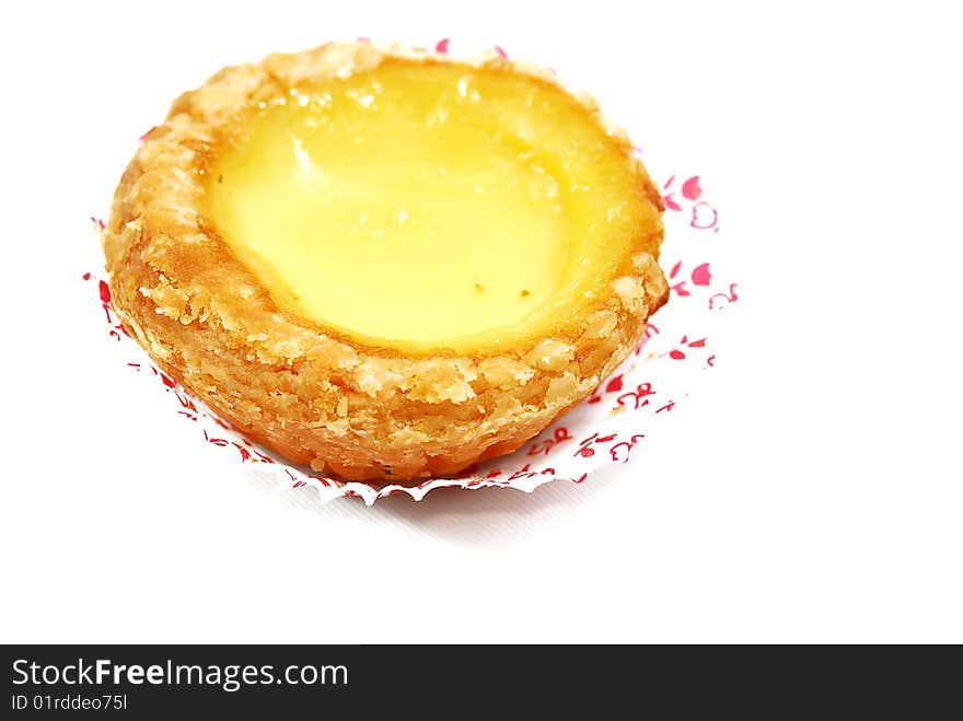 Isolated Home made Crispy Egg Tart Desert. Isolated Home made Crispy Egg Tart Desert