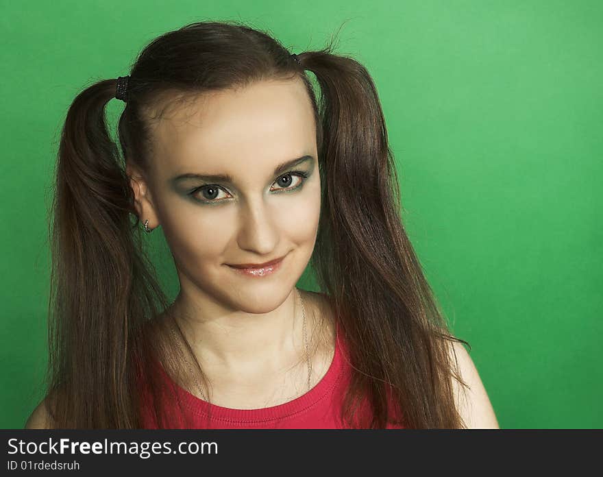 Fright portrait of smiling young girl. Fright portrait of smiling young girl