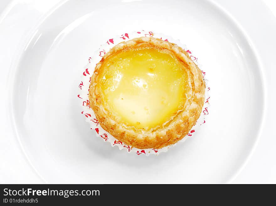 Isolated Home made Crispy Egg Tart Desert. Isolated Home made Crispy Egg Tart Desert