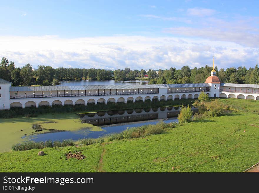 Monastic wall, the city of Tikhvin, Russia. Monastic wall, the city of Tikhvin, Russia