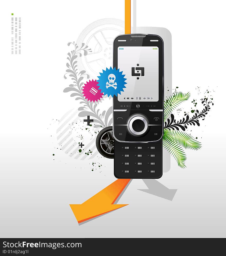 Illustration of a cellular telephone