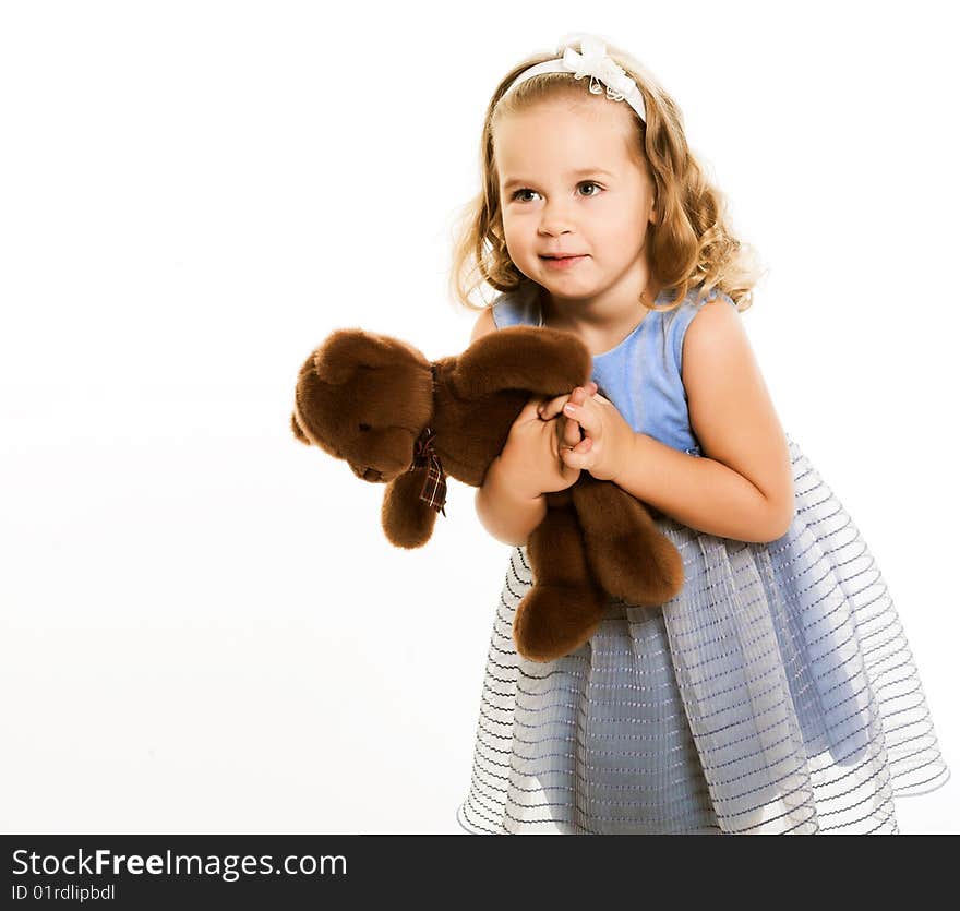 Happy child isolated on white. Happy child isolated on white