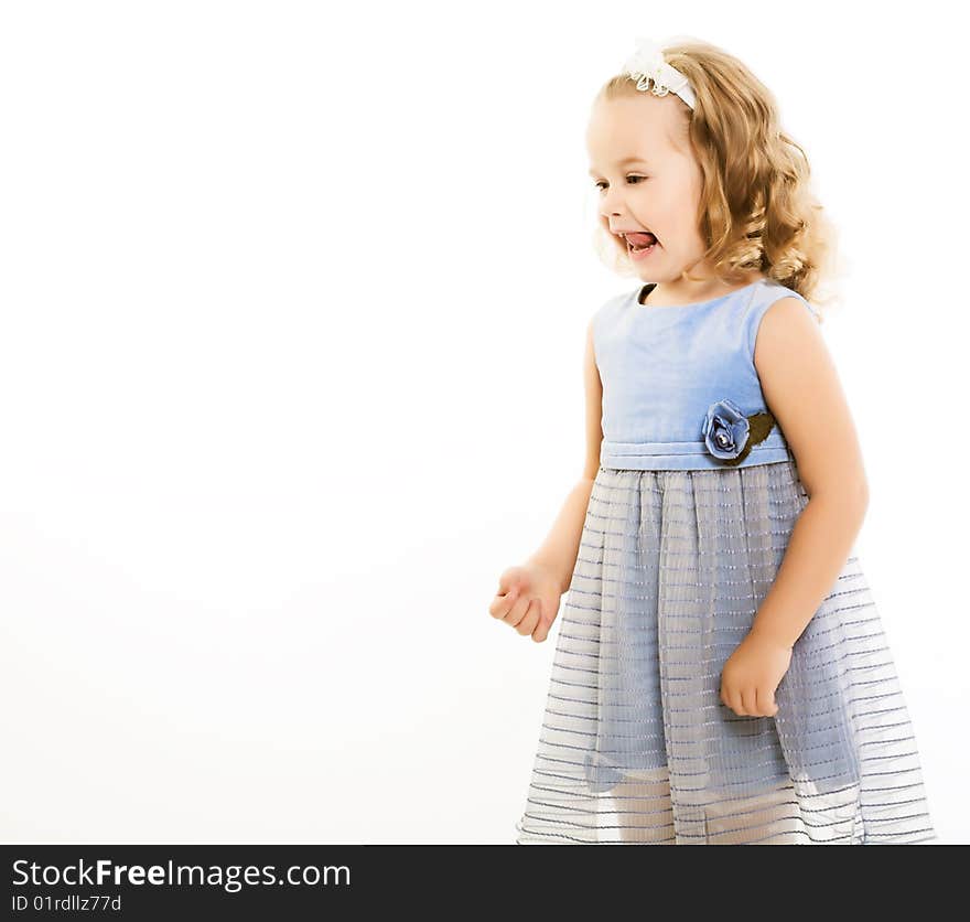 Happy child isolated on white