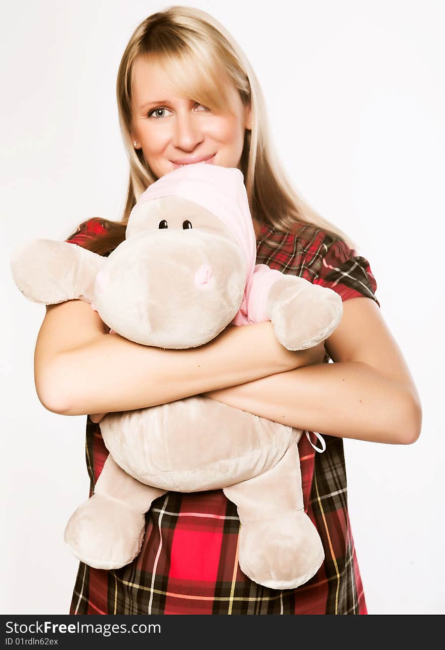 Young beautiful pregnant woman. studio shot.