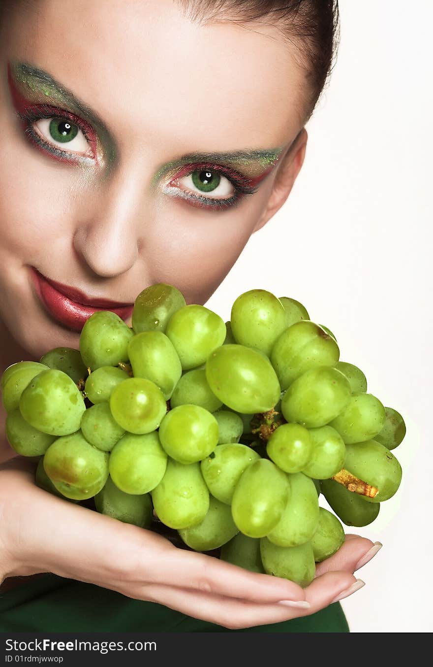 Woman With Green Grape