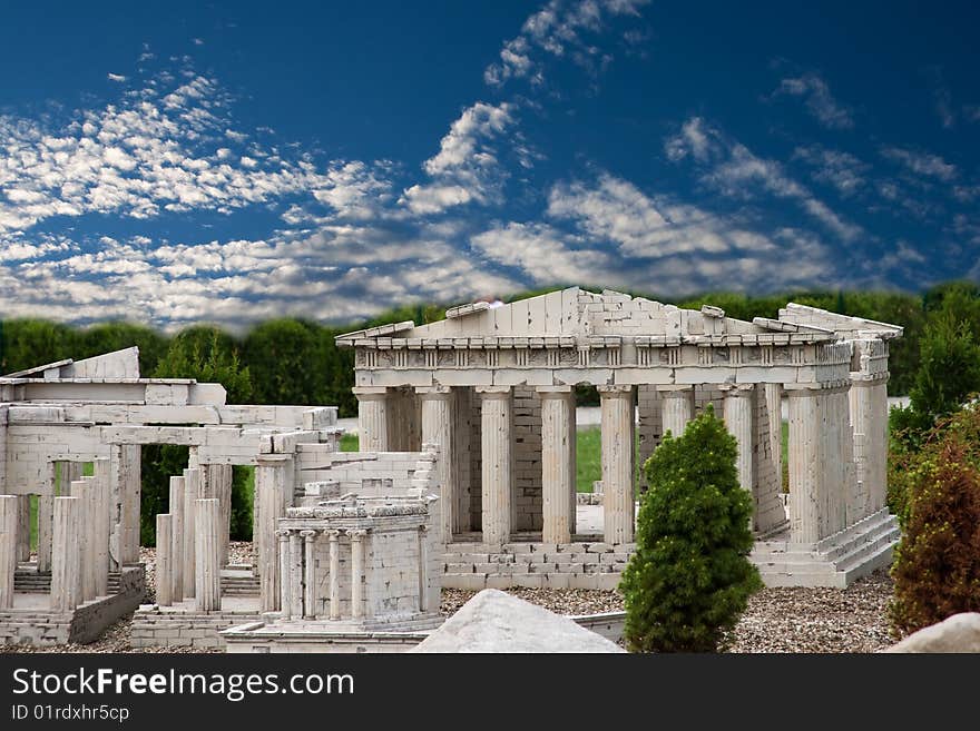 Ancient ruins in the miniature