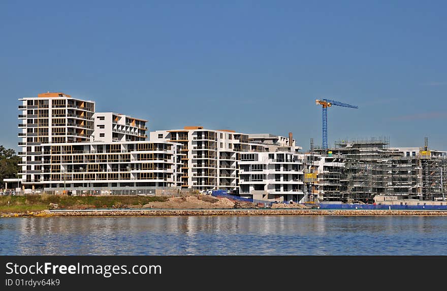 Foreshore apartments construction site in Rhodes. Foreshore apartments construction site in Rhodes