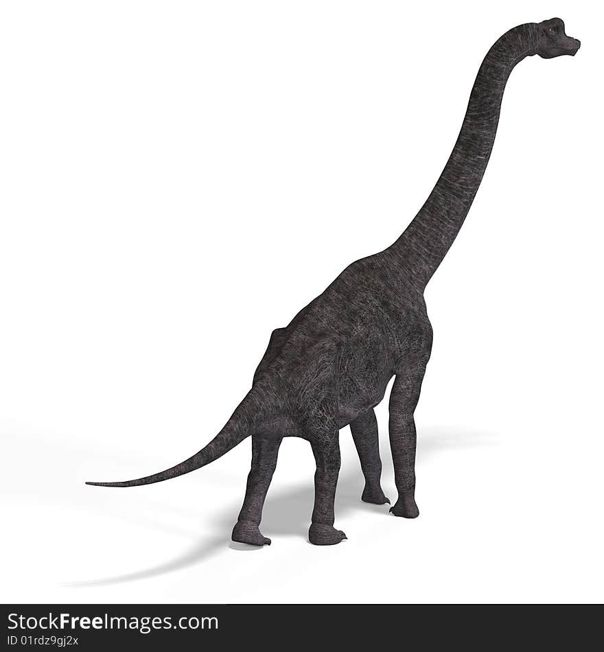 Giant dinosaur brachiosaurus With Clipping Path over white