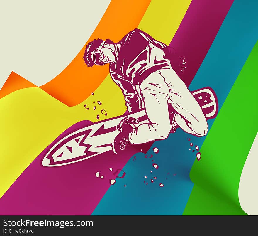 Simpleand colored  illustration background for Young man skating . Simpleand colored  illustration background for Young man skating .