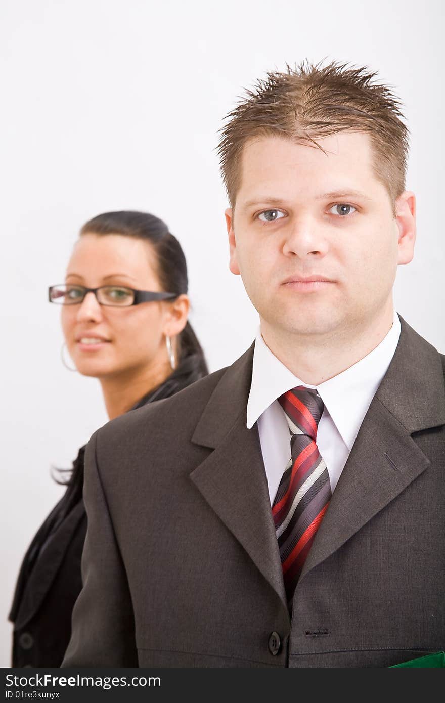 Business man and business woman working in office. Business man and business woman working in office