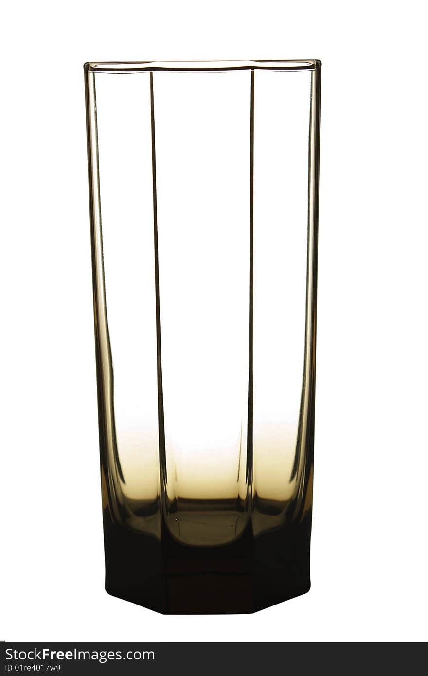 Empty brown glass isolated on white background. Empty brown glass isolated on white background