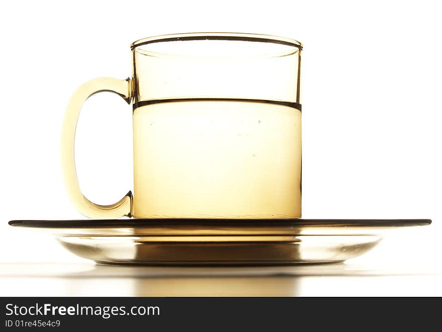 Glass cup with water isolated on white