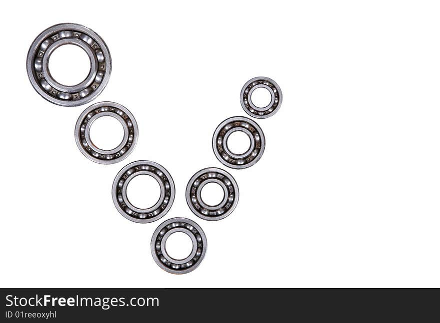 Ball bearing on white background