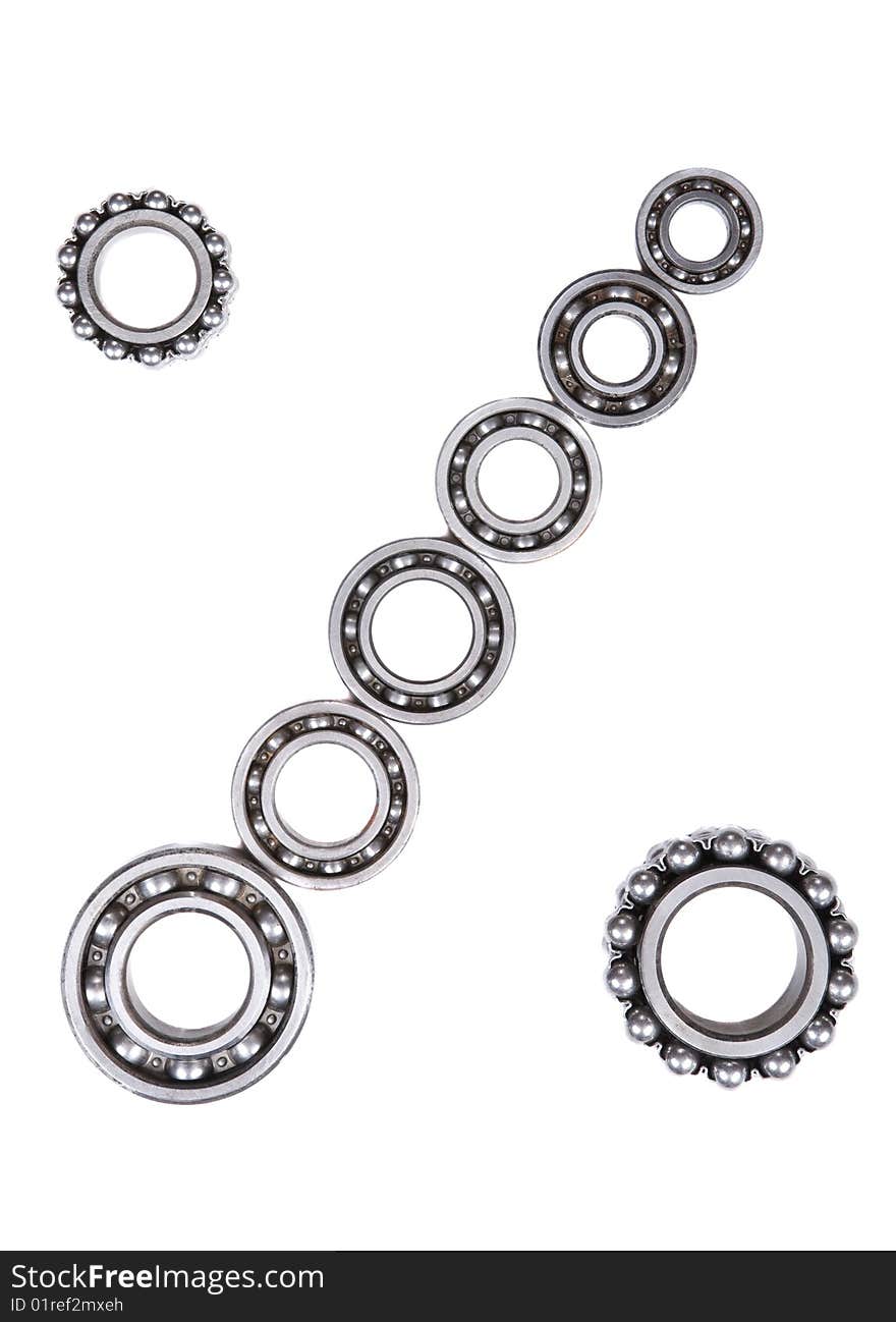 Ball bearing on white background