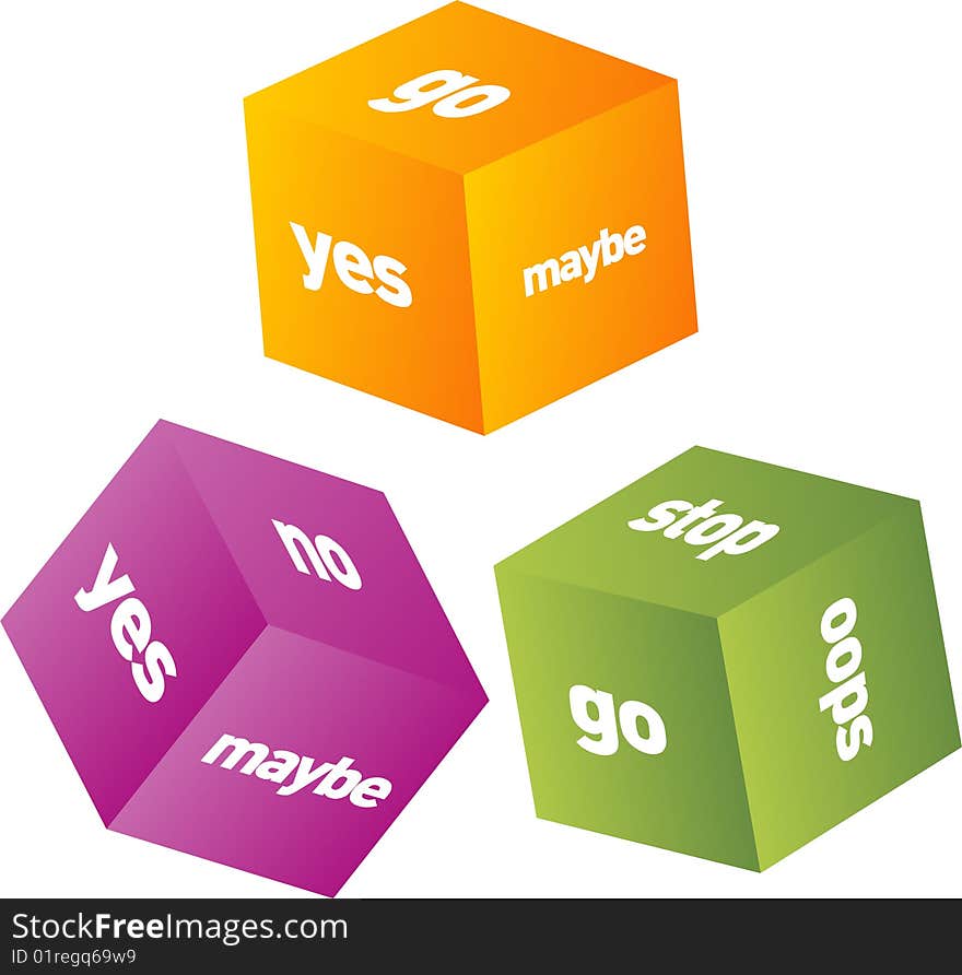 3d cubes Vector design elements.