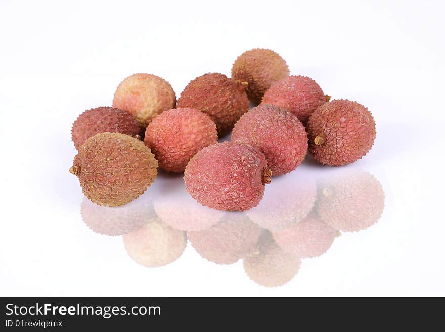 Litchi on a white background