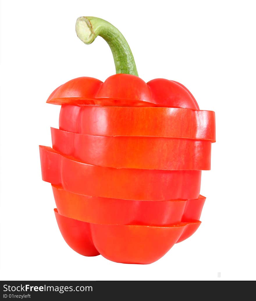 Red Pepper on a white background