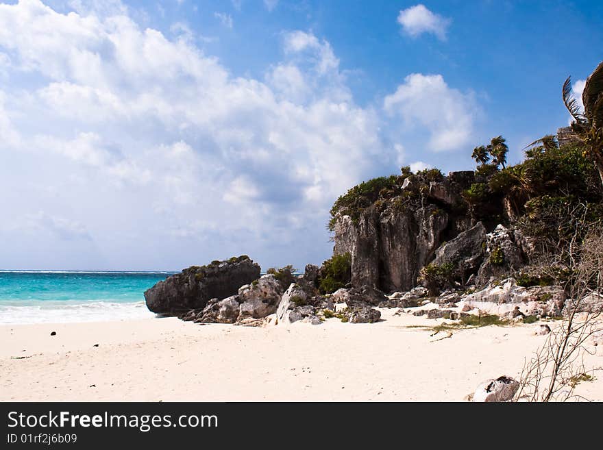 Tulum ruins in mexico on yucatan peninsula