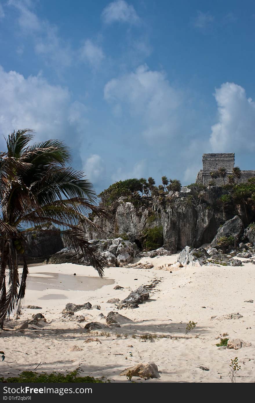 Tulum ruins in mexico on yucatan peninsula