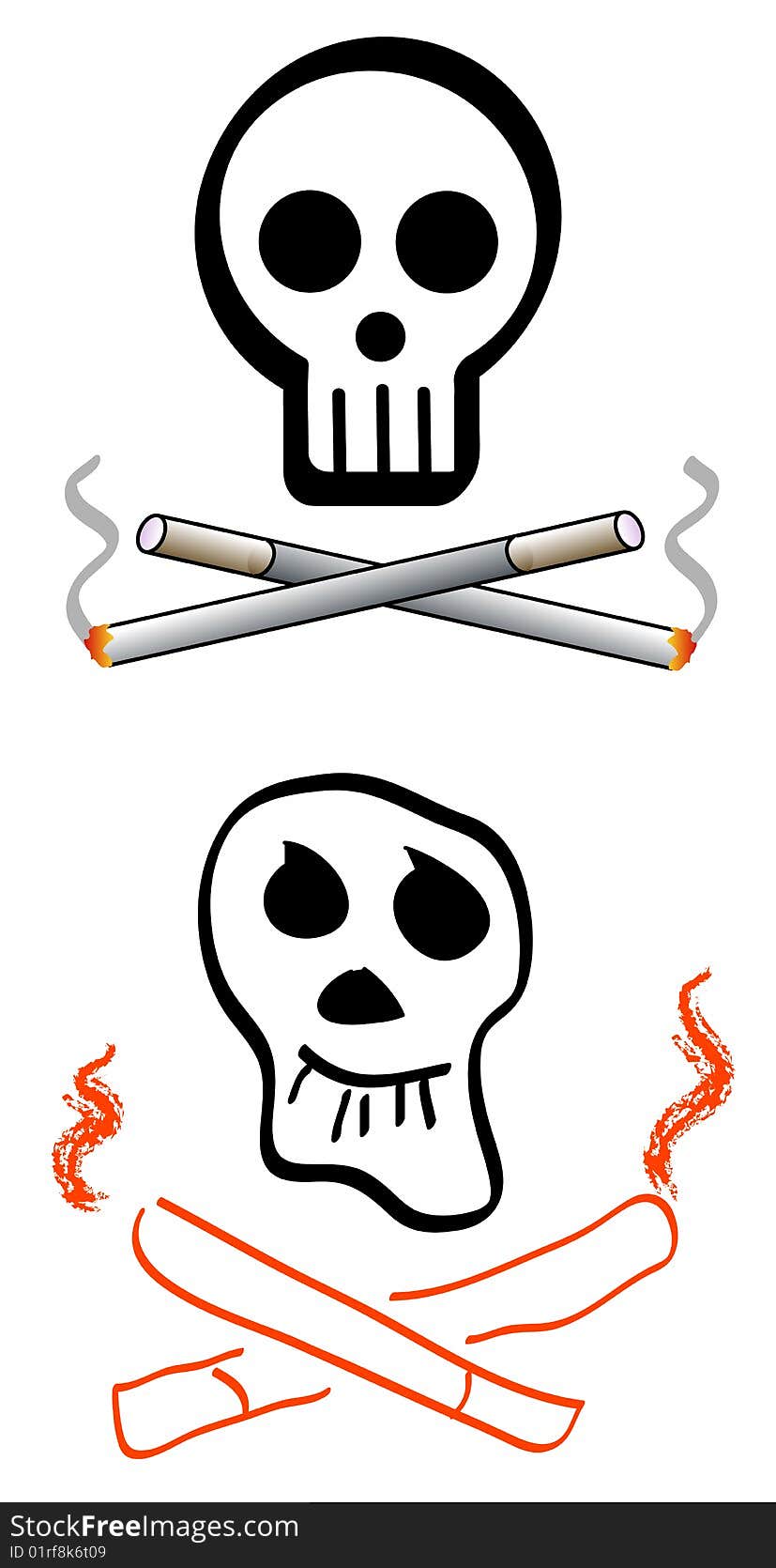 Smoking danger symbol  illustrated logo