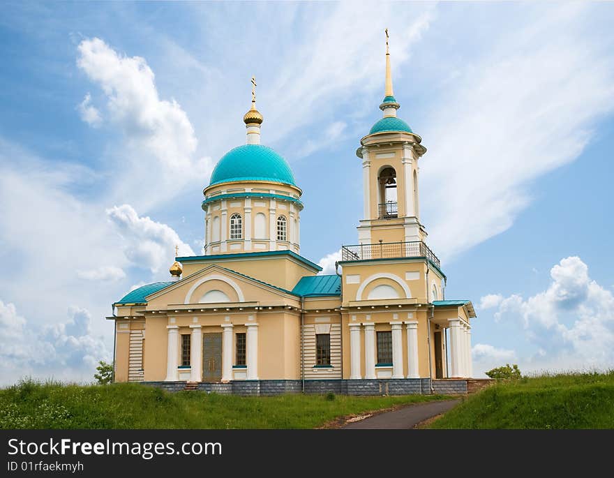 Old church in the background of the sky. Old church in the background of the sky