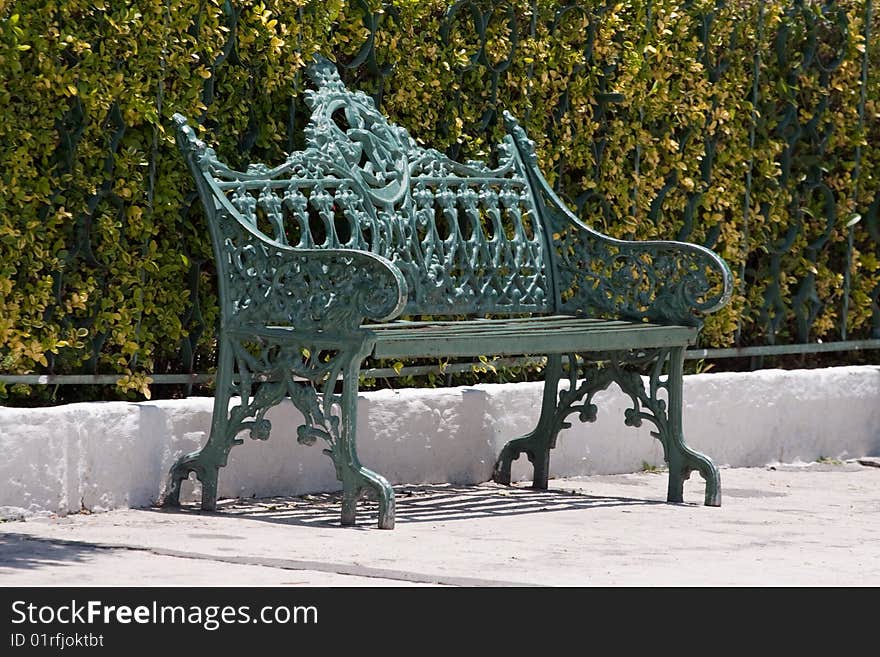 Bench in the park in mexico