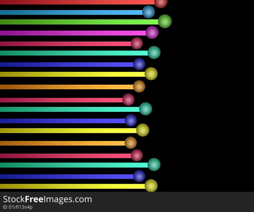 Red, blue, green and yellow lines over black background